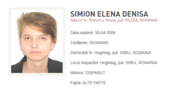 Sibiu: Elena a dispărut. E căutată de poliție și familie!