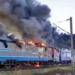 Incendiu la locomotiva unui tren într-o gară CFR din județul Mureș
