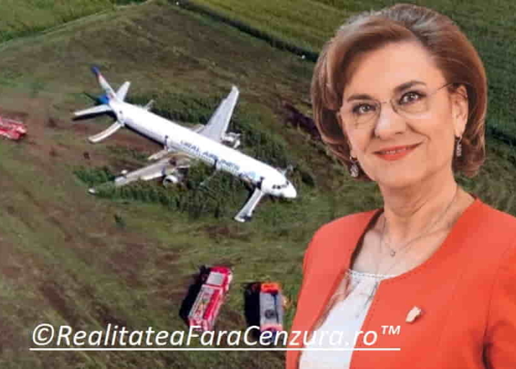 SOCANT: Avionul în care se afla Maria Grapini a aterizat în câmp!!