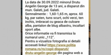 Primul mesaj RO-ALERT în cazul unui copil dispărut. De ce a recurs poliția la sistemul de alertă