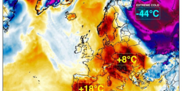 HARTA extremelor meteo. Diferențe de temperatură de 60 de grade între Rusia și vestul Europei