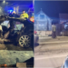 Cu BMW-ul pe acoperișul unei case din Alba. 4 tineri au scăpat cu viață ca prin minune. Primele imagini surprinse imediat după accident