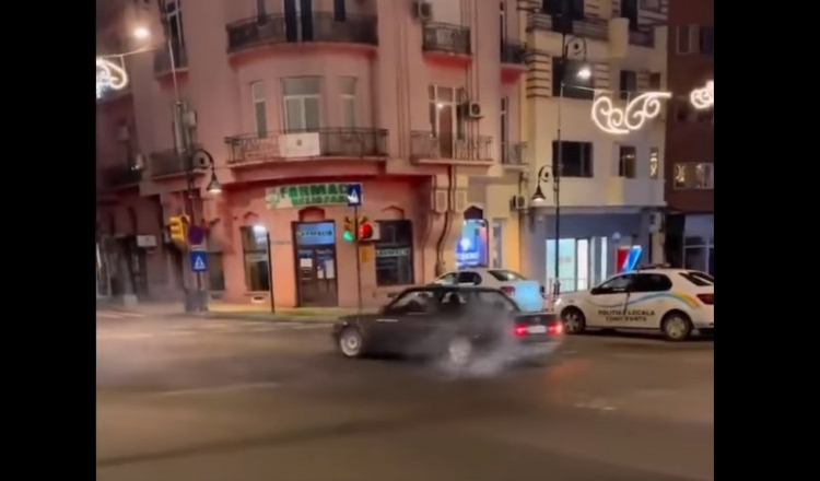 Tupeu în trafic. Un șofer din Constanța a făcut drifturi chiar sub nasul polițiștilor locali