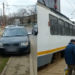 Coadă de tramvaie în București, după ce un șofer și-a lăsat mașina chiar pe linie, pe avarii