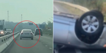 Momentul în care un tânăr fără permis, care era urmărit de poliție, s-a răsturnat cu mașina pe șosea