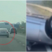 Momentul în care un tânăr fără permis, care era urmărit de poliție, s-a răsturnat cu mașina pe șosea