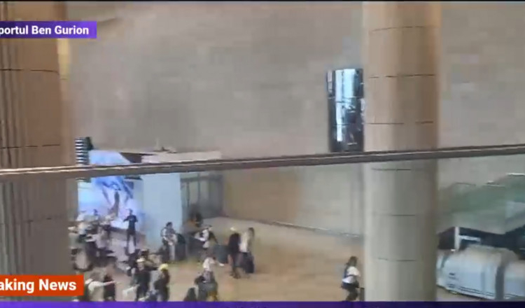 „La adăpost! La adăpost!”. Corespondență Digi24 din Aeroportul Tel Aviv, atacat cu rachete de Hamas