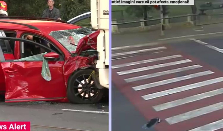 Accident grav în fața unui spital din Timișoara, între două mașini și două TIR-uri. Un bărbat de 60 de ani a murit