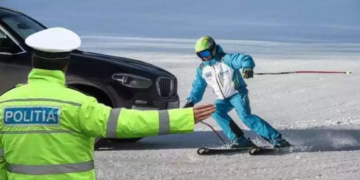 OFICIAL: Polițiștii din Brașov, scoși să dirijeze BMW-urile care circulă pe pârtiile de schi