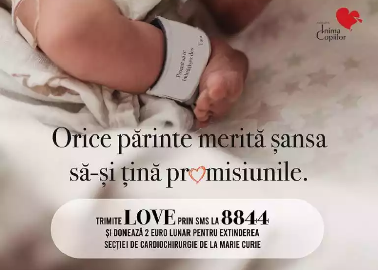Inima Copiilor strânge 10.000 de promisiuni pentru extinderea secției de Cardiochirurgie de la Marie Curie