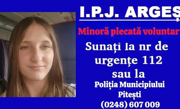 Minoră dispărută din Piața Primăriei Pitești. Venise la concertul de Revelion